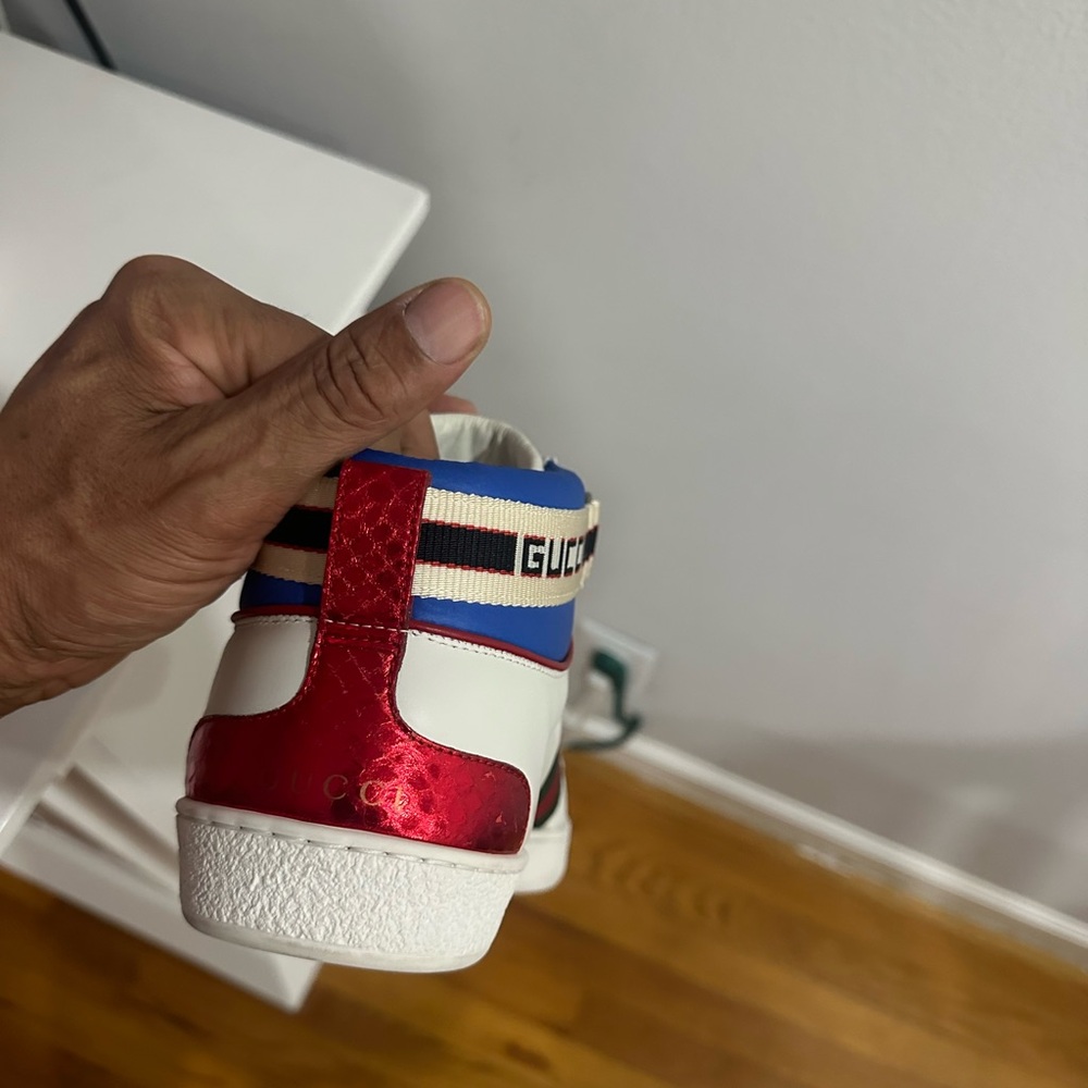 Gucci Men’s Red and White Sneakers